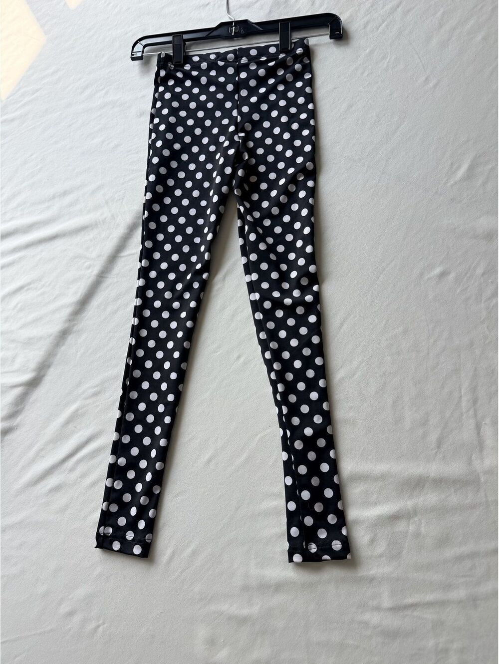 balera Dance Leggings Polka Dot Full Length Black White Size IC